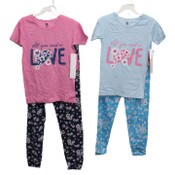 Wholesale - 2pc "ALL YOU NEED IS LOVE" GIRLS SLEEP SET (2 ASST PRINTS -SIZE: 4/5,6/7,8/10,12/14), UPC: 636458334413